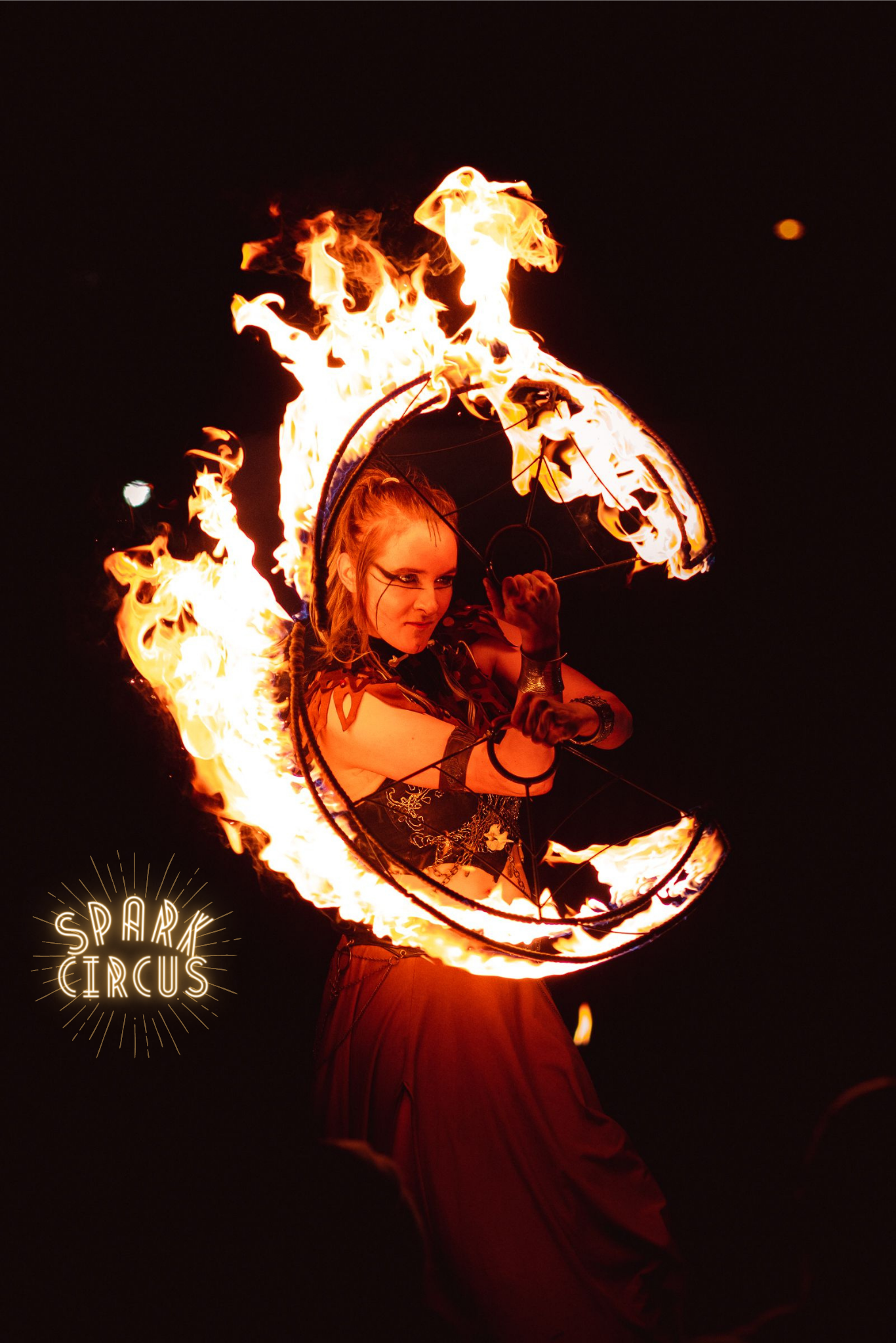 Spark Circus, fire performer in Adelaide