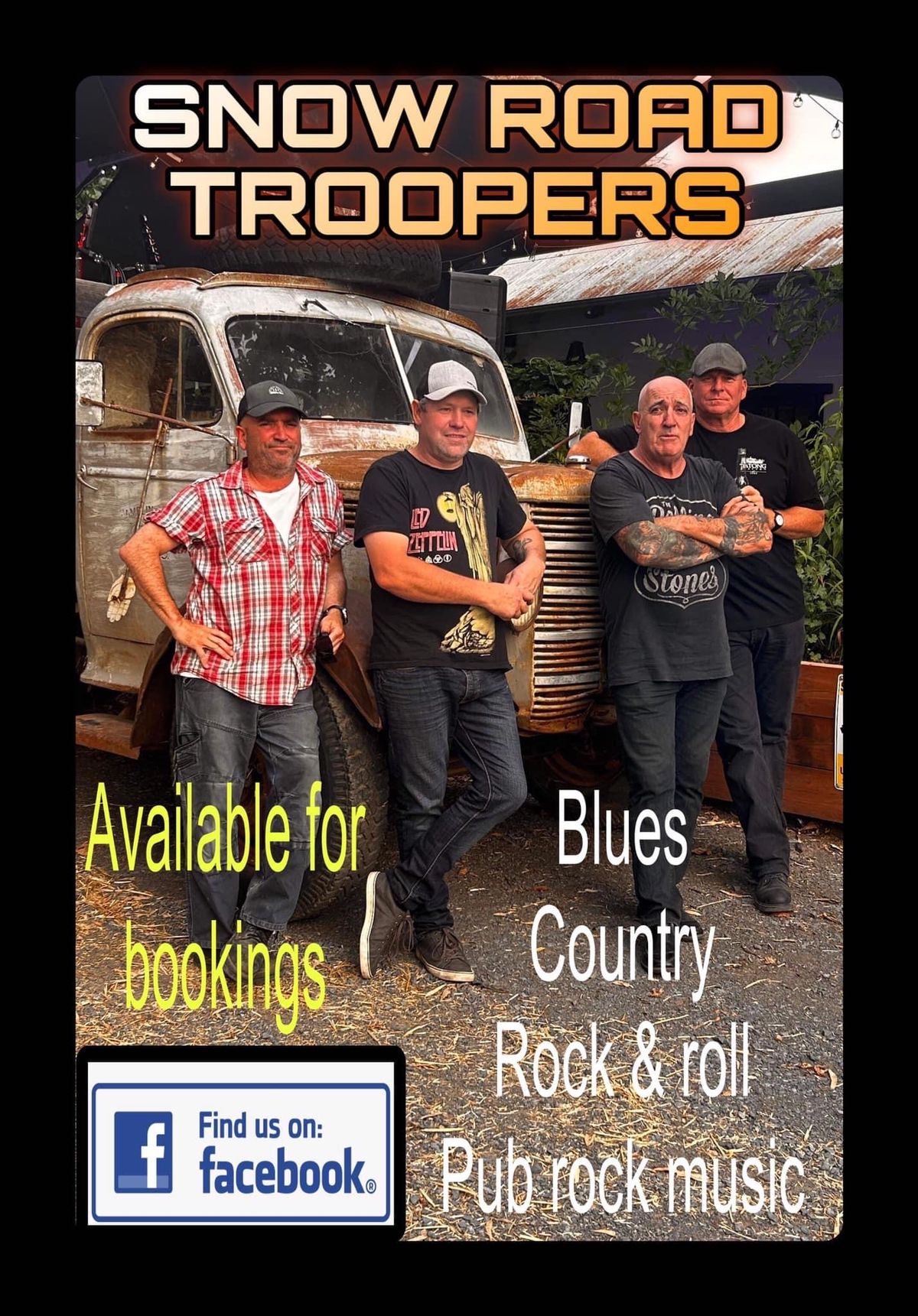The snow road troopers, cover band in Bendigo