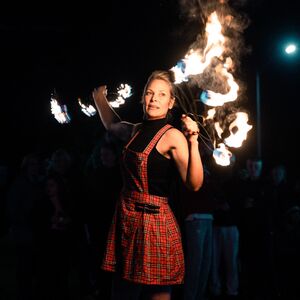 The Connected Circus, fire performer in Bendigo, photo 2