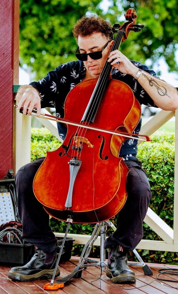 Pat Foss, cello player in Brisbane
