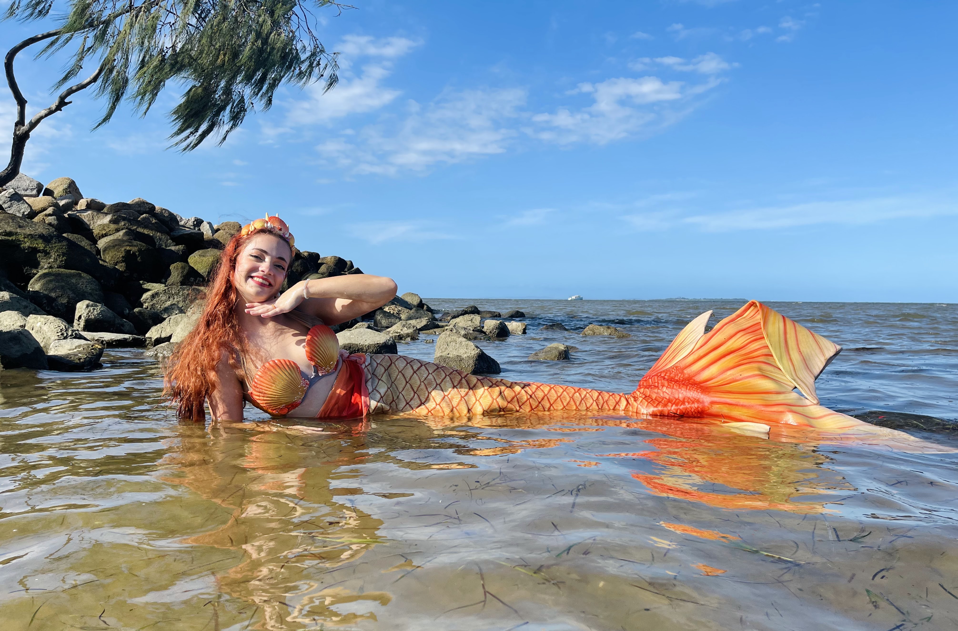 Mermaid Mirabella, mermaid costume character in Brisbane