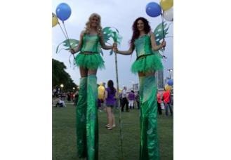 Green Fairies, stilt walker in Brisbane