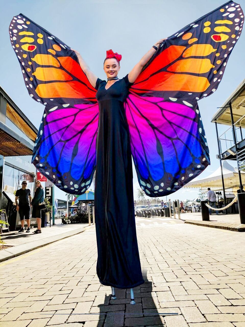 Madame Butterflies, stilt walker in Brisbane