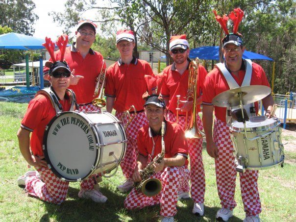 The Peppers Pep Band, street marching band in Brisbane
