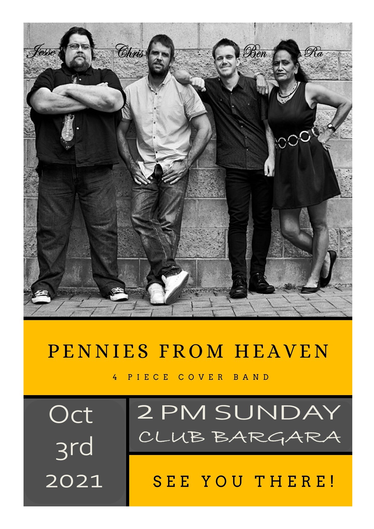 Pennies from Heaven 4pce Band, cover band in Bundaberg Central
