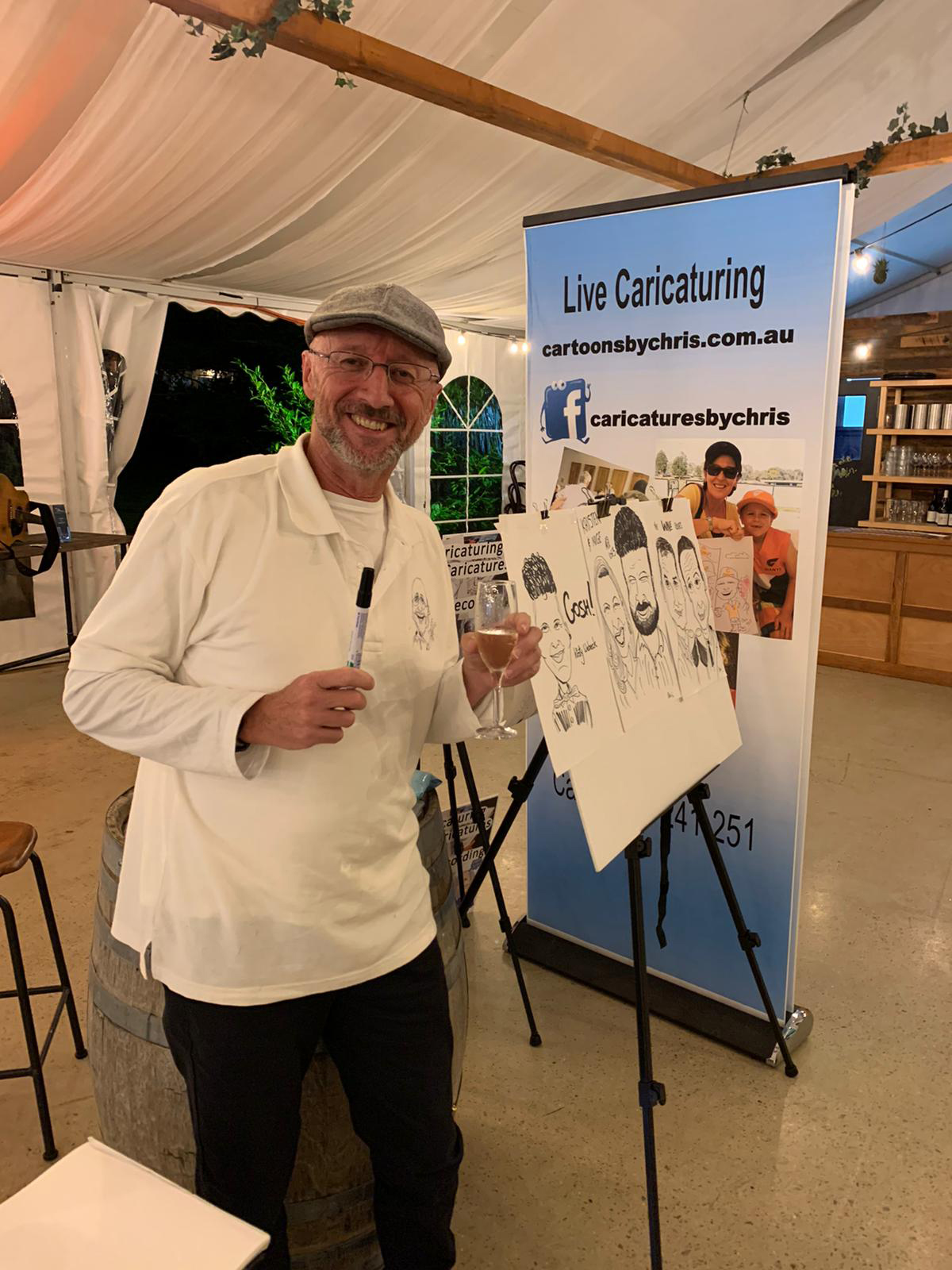 Live Caricaturing with Chris, caricaturist in Canberra