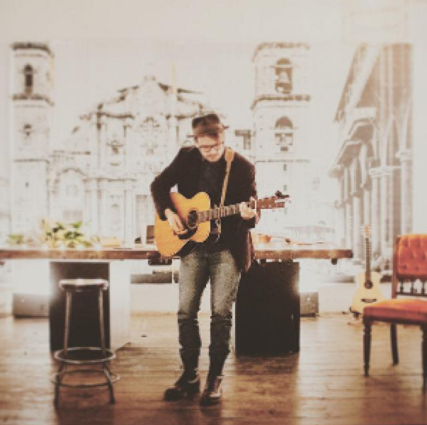 Paul Watson, acoustic guitar and singer solo in Geelong