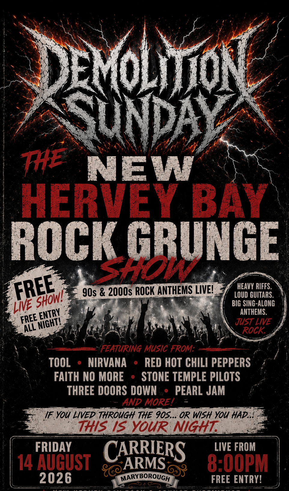 Demolition Sunday, cover band in Hervey Bay