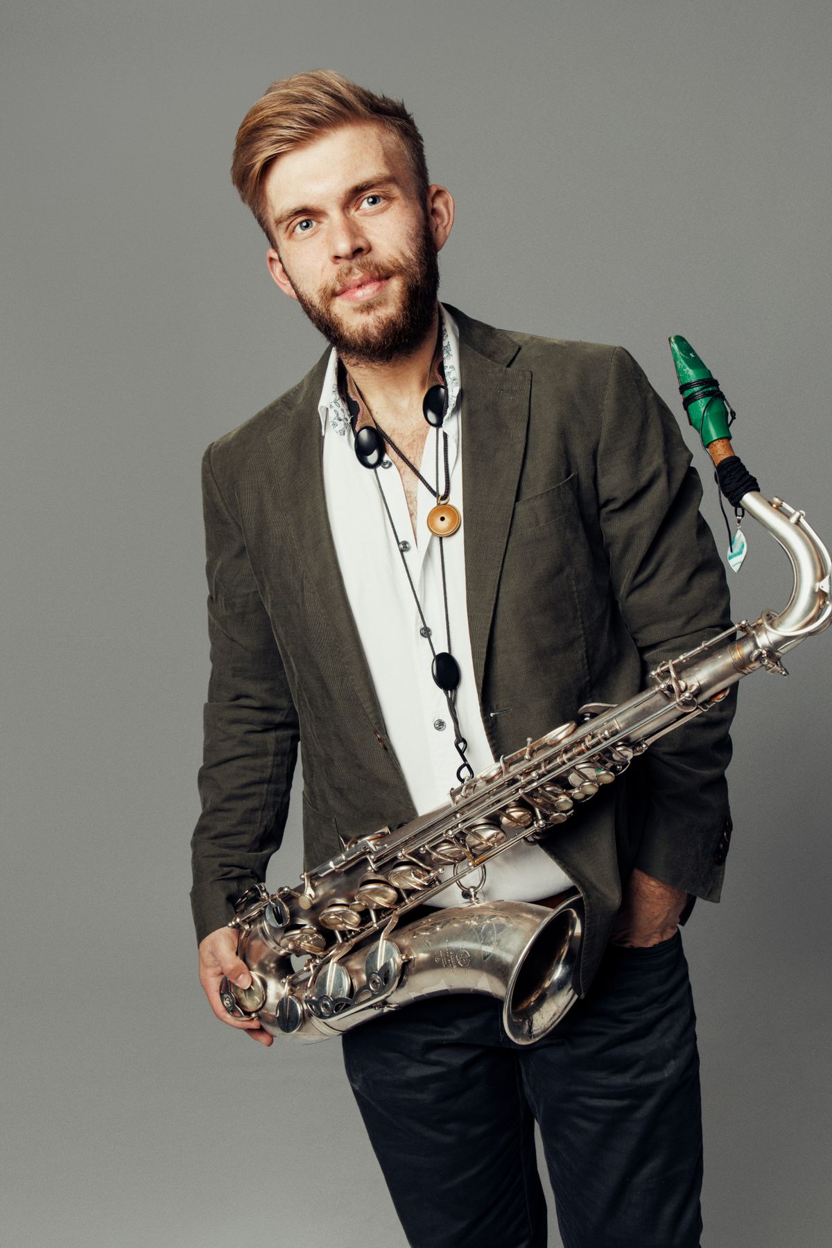 Gus Leighton, saxophone player in Hobart