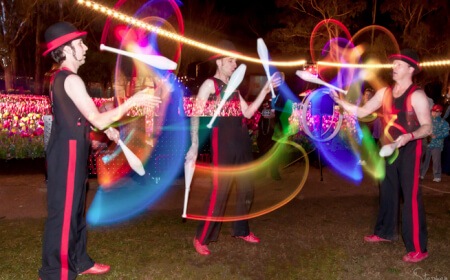 Glow Jugglers and Glow Hoops, circus act in Melbourne
