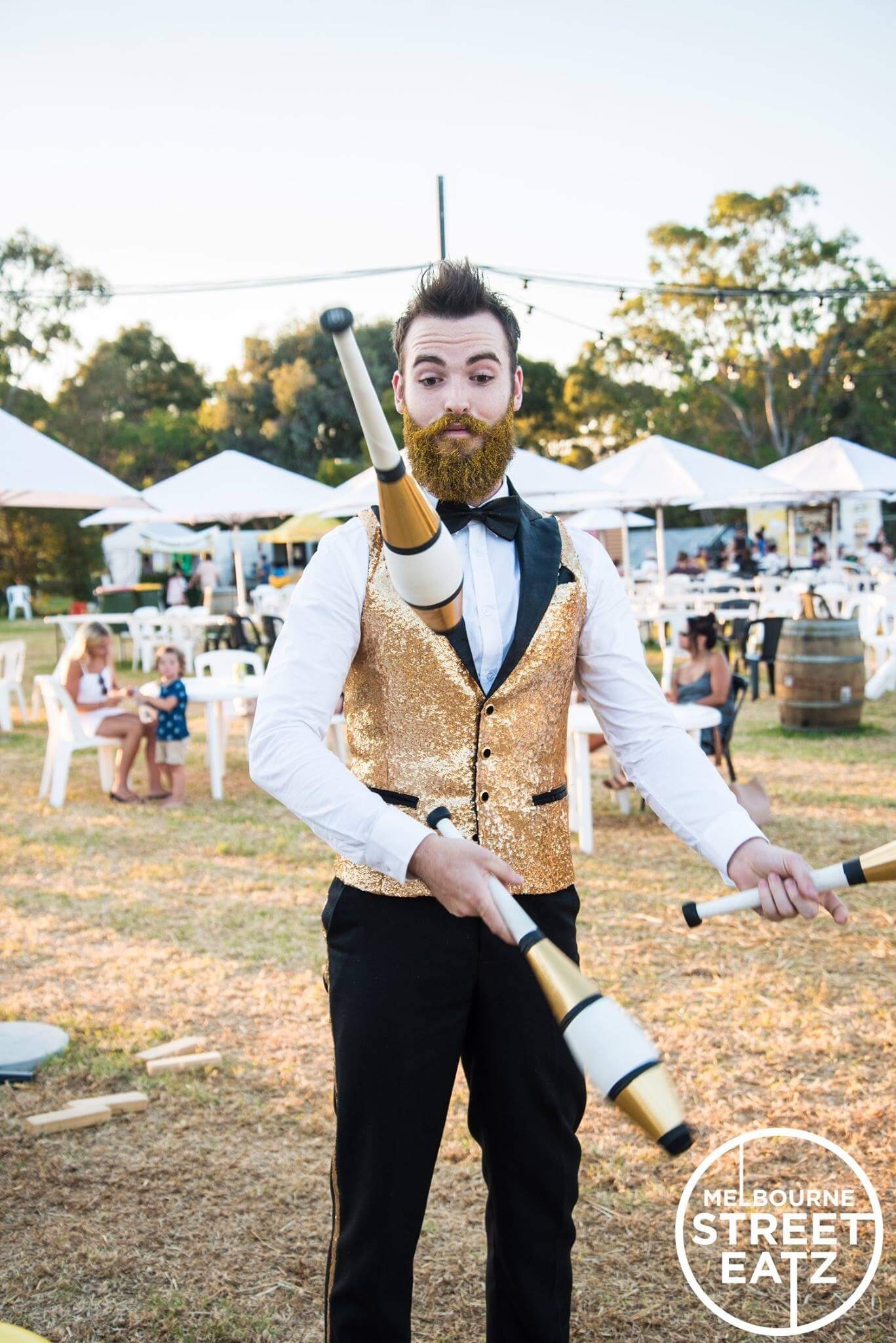 The Glitter Beard Juggler, circus act in Melbourne