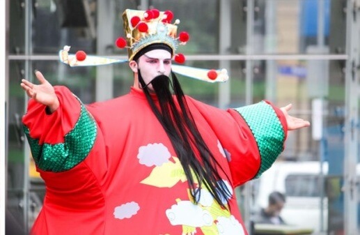 Chinese Lucky Man Cia Shen, costume character in Melbourne