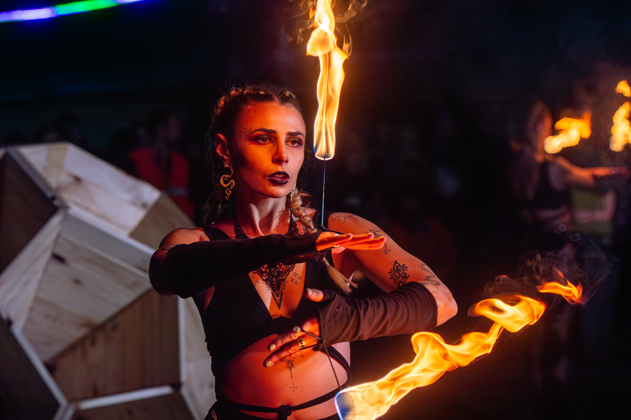Beige Lion, fire performer in Melbourne