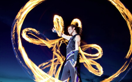 Chris Carlos, fire performer in Melbourne