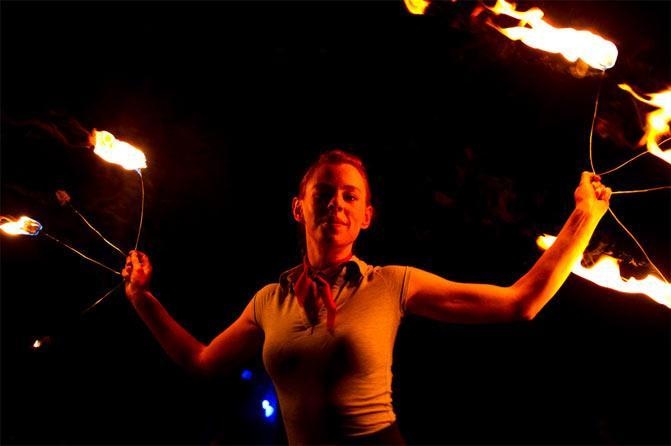 Flamettes, fire performer in Melbourne