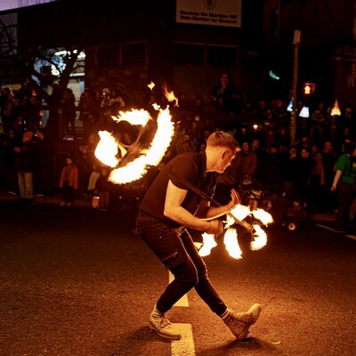 Rhys Kirk, fire performer in Melbourne, photo 2