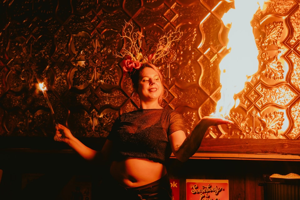 Scarab, fire performer in Melbourne