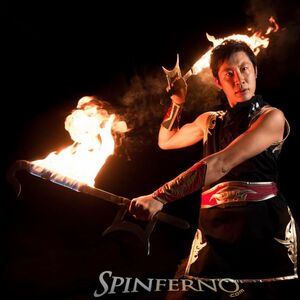 Spinferno, fire performer in Melbourne