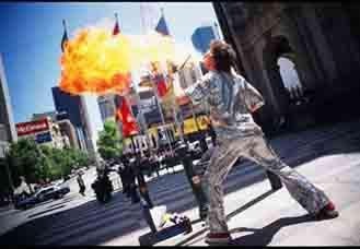 Tim Tim, fire performer in Melbourne