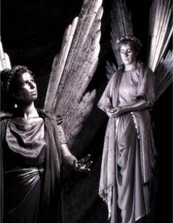 Angelic, human statue in Melbourne