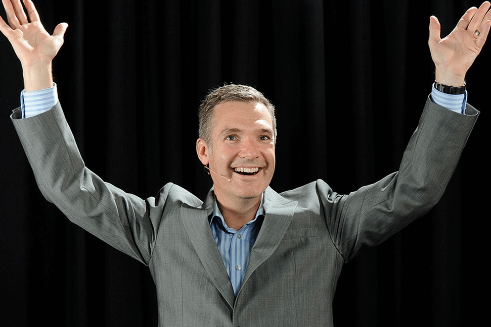 Andrew Gill, mc-master of ceremonies in Melbourne