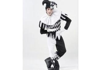 Harlequin Jester, roving entertainer in Melbourne