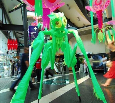 Praying Mantis, roving entertainer in Melbourne