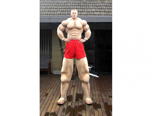 Giant Lifeguard, stilt walker in Melbourne