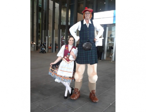 Giant Scotsman, stilt walker in Melbourne