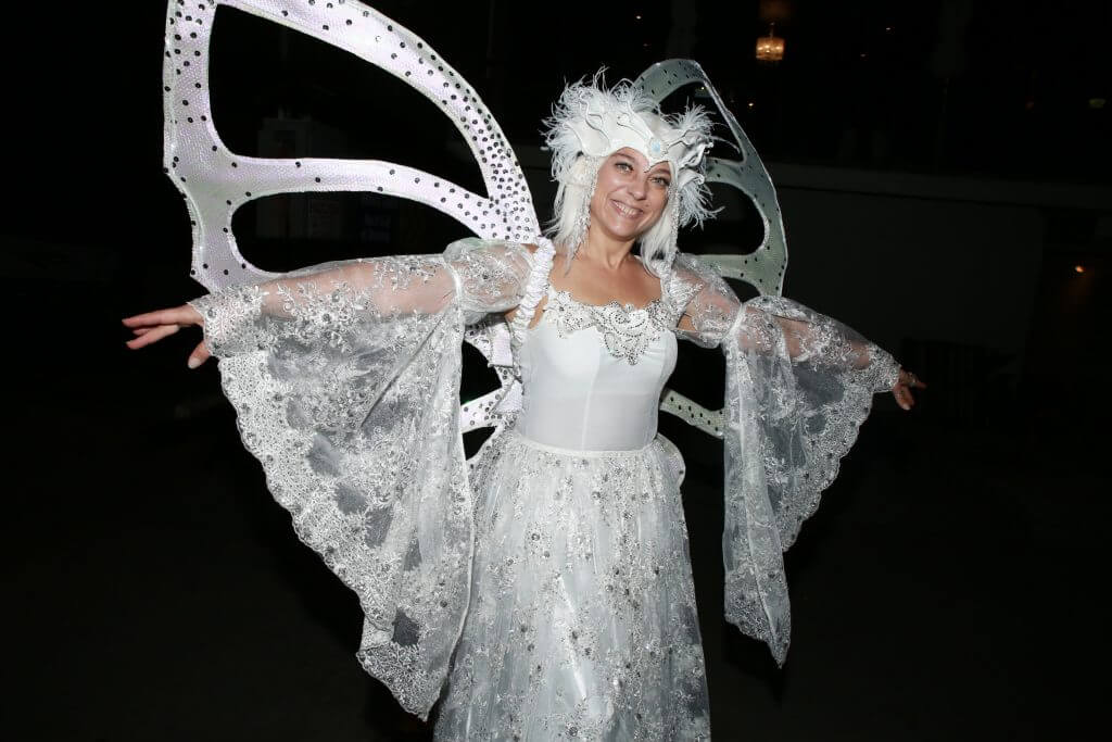 LED Snow Angels, stilt walker in Melbourne