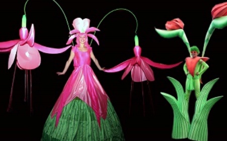 Long Stem Flower Stilts, stilt walker in Melbourne