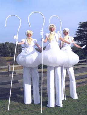 Not So Little Bo Peeps, stilt walker in Melbourne