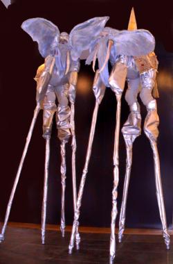 Stilt Elephants, stilt walker in Melbourne