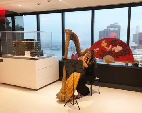 Camille Gold, harp player in NSW