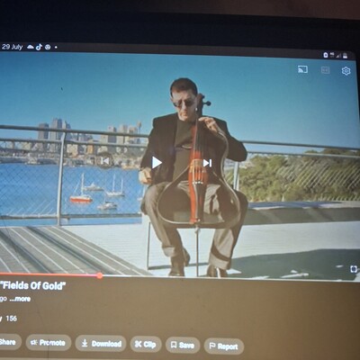 The Celloguy, cello player in Penrith, photo 2