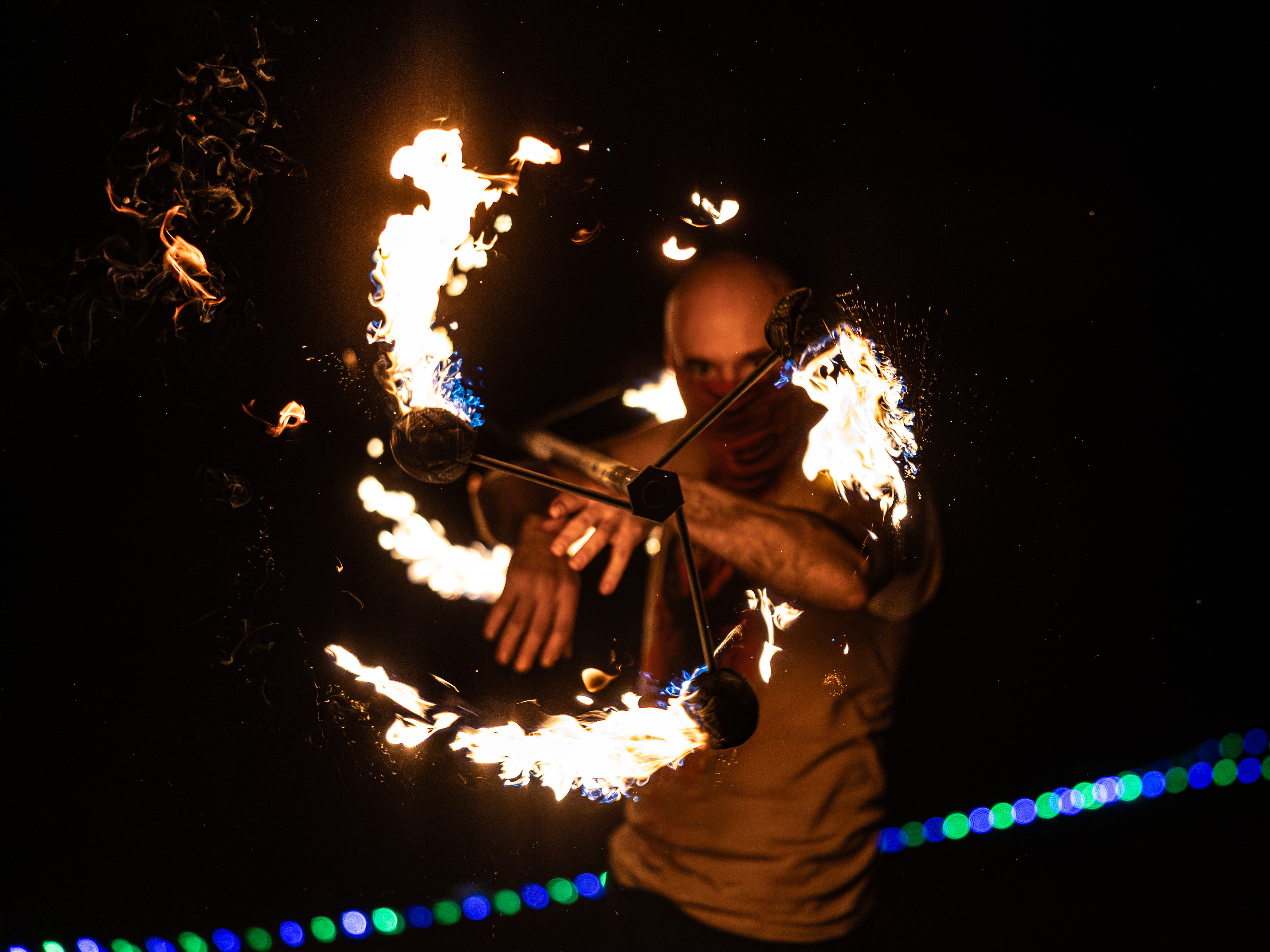 Jake Firebeard, fire performer in Perth