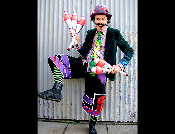 Captain Quirk, stilt walker in Perth