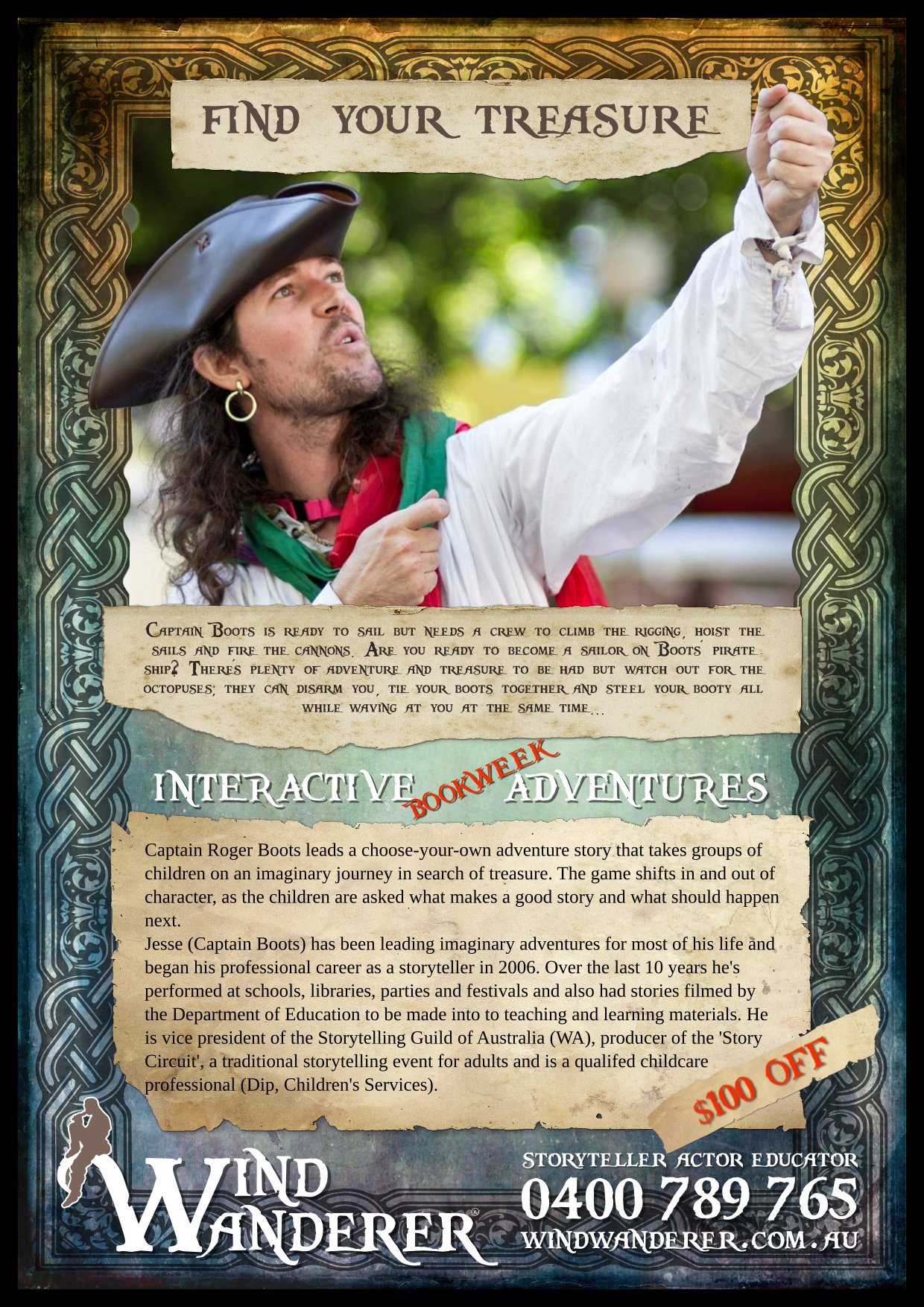 Captain Roger Boots, roving entertainer in Perth, photo 2