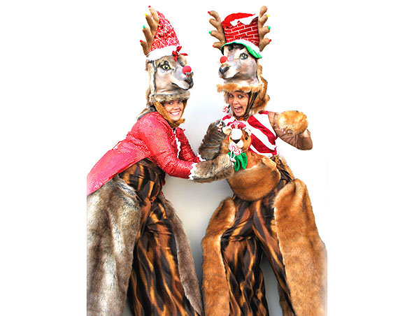 Christmas Kangaroos, stilt walker in Perth