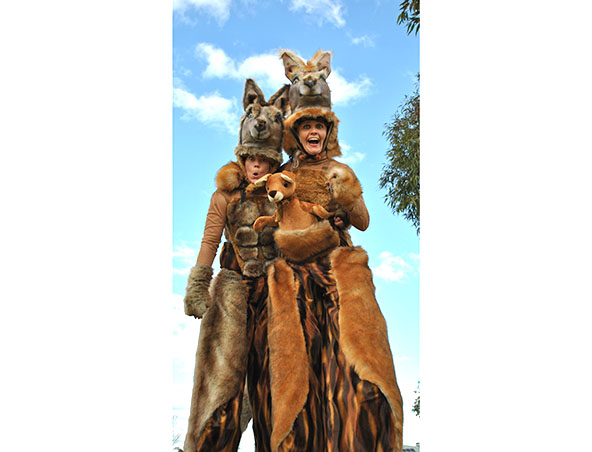 Christmas Kangaroos, stilt walker in Perth, photo 2