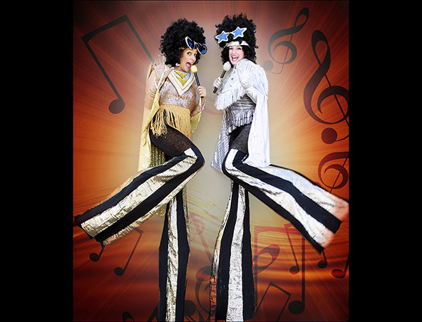 Disco Divas, stilt walker in Perth