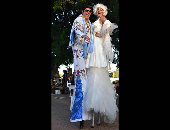 Elvis And Marilyn, stilt walker in Perth