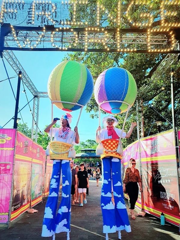Hot Air Balloons, stilt walker in Perth