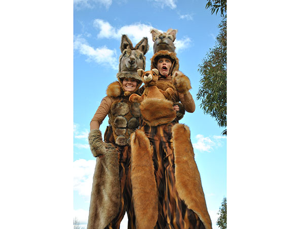 Kangaroos On Bouncy Stilts, stilt walker in Perth