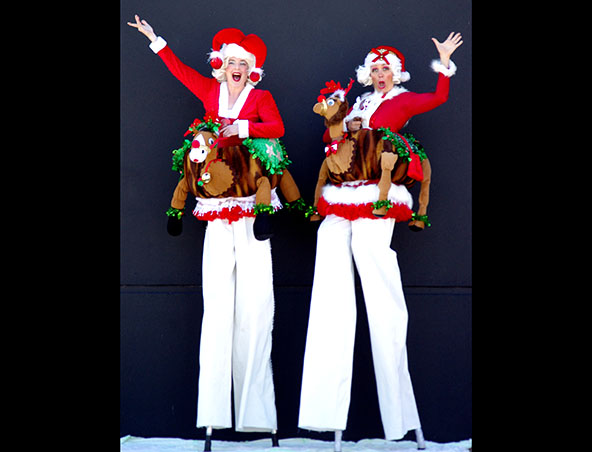 Reindeer Riders, stilt walker in Perth