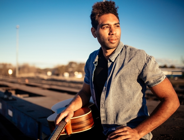 Marcus Corowa, musical soloist in Sydney