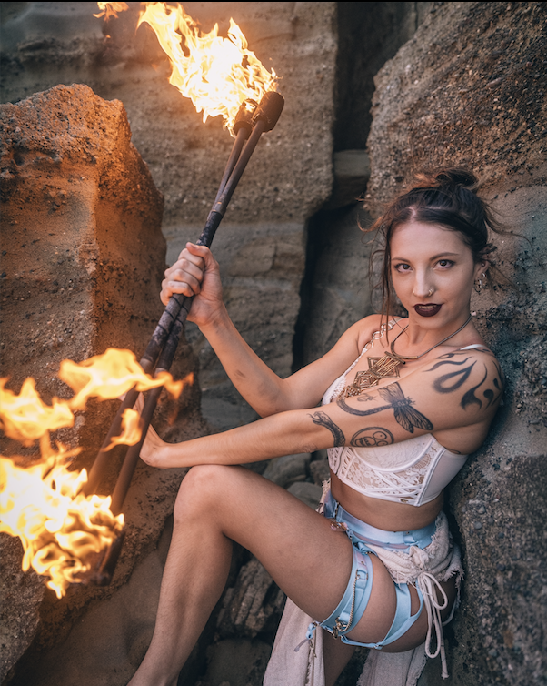 Sophie Elvari, fire performer in Sydney