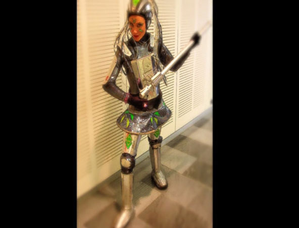 Cyber Funk Cops, stilt walker in Sydney