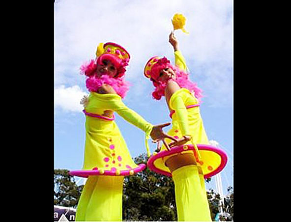 Fluoro Dollies, stilt walker in Sydney