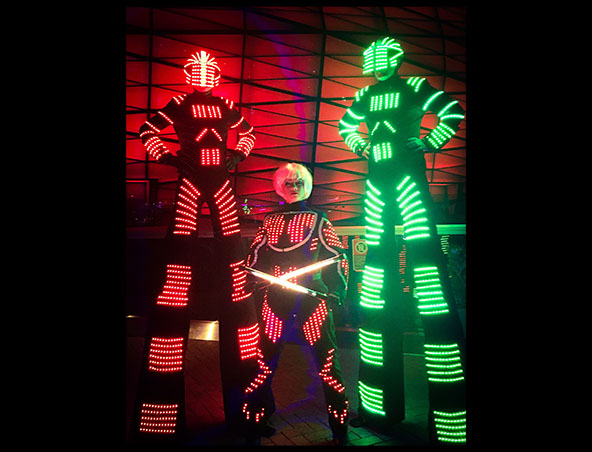 LED Robots, stilt walker in Sydney
